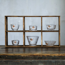 1pcs Small  60-80ml Teacups Tin Flower Single Tea Cup Japanese Glass Cup Kung Fu Tea Set Transparent  Drinking Glass 12 Styles 2024 - buy cheap