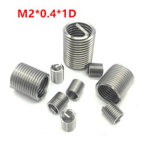 100pcs M2*0.4*1D Wire Thread Insert M2x1d Wire screw sleeve, M2 Screw Bushing Heliciol Wire Thread Repair Inserts SUS304 2024 - buy cheap