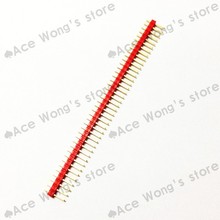 20PCS / Lot Gold plated Single Row 1x40 pin 2.54mm Male Header Red plastic ROHS Free shipping. Hot sales 2024 - buy cheap