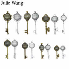 Juta wang 6 conjuntos de pingentes em branco, mistura aleatoriamente variada com bandeja de configuração e tampa de vidro para fabricação de joias e cabochões 2024 - compre barato