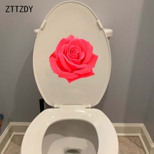 ZTTZDY 22,1*22 CM hermosa rosa roja flor Toiler asiento pegatinas chica dormitorio pared calcomanía decoración T2-0437 2024 - compra barato