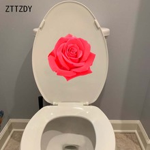 ZTTZDY 22.1*22CM Beautiful Red Rose Flower Toiler Seat Stickers Girl Bedroom Wall Decal Decor T2-0437 2024 - buy cheap