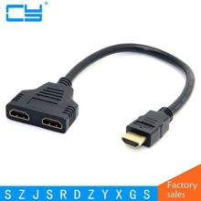 Divisor de Cable adaptador macho a HDMI Dual, adaptador hembra de 1 a 2 vías para HDTV, compatible con dos televisores al mismo tiempo, señal de 1 en 2 de salida 2024 - compra barato