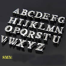 Free Shipping, 520pcs 8mm Half Rhinestone A-Z Slide Letters, Slide Charms, Slide Beads DIY 8mm Wristbands, Keychains, Necklaces 2024 - buy cheap