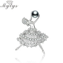Mytys-broches de bola de perlas para niñas y mujeres, joyería elegante de zirconia cúbica para bailar, joya de regalo de princesa, X362 2024 - compra barato