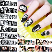 12 Sheets beauty Vivien Leigh water transfer nail art sticker decals nails decoration manicure tools Hollywood reminiscent style 2024 - buy cheap