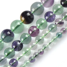 6-12mm AAA Natural Round Purple & Green Fluorite Beads For Jewelry Making Beads Necklace 15'' Needlework DIY Beads Bracelets 2024 - buy cheap