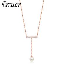 ERLUER necklaces for women Rose gold crystal zircon jewelry Girl imitation pearl fashion pendants necklace engagement jewellery 2024 - buy cheap