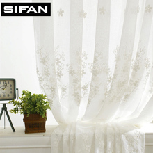 European White Fancy Embroidered Voile Curtains for Living Room Tulle Window Curtains for the Bedroom Sheer Curtains 2024 - buy cheap