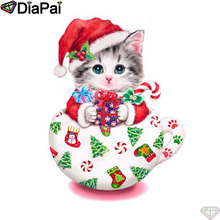 DiaPai 5D DIY Diamond Painting 100% Full Square/Round Drill "Animal cat hat" Diamond Embroidery Cross Stitch 3D Decor A21704 2024 - buy cheap