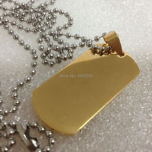 Pingente de placa de cachorro de ouro, colar de aço inoxidável 316l, joia de corrente 2024 - compre barato
