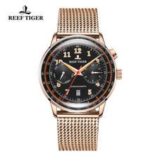 Reef Tiger/RT Luxury Brand Vintage Watch Men Rose Gold Multi Function Automatic Watches Bracelet Watchband Waterproof RGA9122 2024 - buy cheap