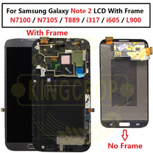 AMOLED lcdдля Samsung Galaxy Note 2 Note2 N7100 N7105 T889 i317 i605 L900 ЖК-дисплей с рамкой кодирующий преобразователь сенсорного экрана в сборе 2024 - купить недорого