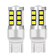 2 uds nuevo T20 7443 W21/5 W 15 SMD 3030 LED coche de la lámpara de cola a señales Motor de freno bombilla luces de circulación diurna rojo ámbar blanco 2024 - compra barato