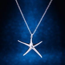 starfish shiny light silver plated Necklace 925 jewelry silver Pandant Fashion Jewelry KAFTUDSW 2024 - buy cheap