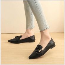 2019 spring new women's shoes fashion belt buckle pointed flat shoes Women's Loafer 2024 - buy cheap