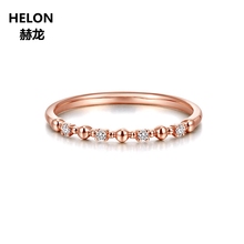 Женское Обручальное кольцо из розового золота 14 к с натуральными бриллиантами, ювелирные украшения, модные на юбилей, подарок 2024 - купить недорого
