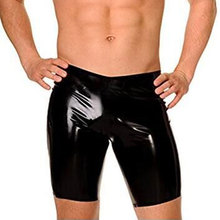 Homens Plus Size Selvagem Sexy PVC Couro Falso Fase Calções Boxer Jockstrap Gay Fetish Wetlook Clubwear Desgaste Quente lingerie Erótica f18 2024 - compre barato