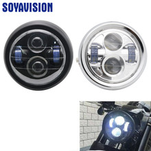 Black/Chrome 6.5" Motorcycle Headlight LED Projector Lamp With Bracket 12V/24V For Harley Sportster Cafe Racer Bobber Motorcycle 2024 - buy cheap