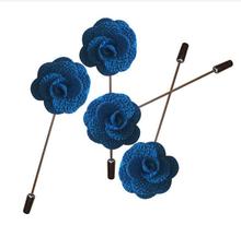 100Pcs Blue Handmade Guest Boutonniere Pins Silk Rose Artificial Flowers Groomsman Best Men Women Brooch Corsage Wedding Flower 2024 - buy cheap