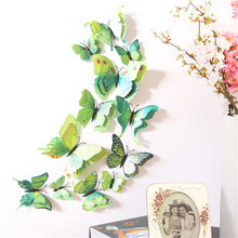 12 шт. 3D наклейки на стену с бабочками, домашний декор «сделай сам», настенные наклейки для гостиной, спальни, кухни, туалета, детской комнаты 2024 - купить недорого