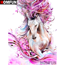 HOMFUN Full Square/Round Drill 5D DIY Diamond Painting "Animal horse" Embroidery Cross Stitch 5D Home Decor Gift A09247 2024 - buy cheap