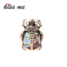 kissme Multicolor Resin Cute Insect Finger Ring For Women Delicate Rhinestone Avrylic Pearl Beetle Rings Vintage Fashion Jewelry 2024 - buy cheap
