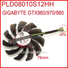 PLD08010S12HH 12V 0.35A 76mm 4Pin para Gigabyte GTX980 GTX960 GTX970 ventilador de enfriamiento de la tarjeta gráfica 2024 - compra barato