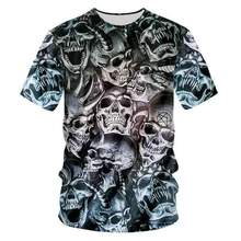 YFFUSHI Male 3d t shirts Skull Print T shirts Men Hip Hop Fashion Tops Pullover Men 3D Tees Men Streetwear Plus Size 2024 - buy cheap