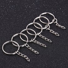 Wholesale 20pcs Round 25MM Split Key Ring Extend Chain Blank Keychain Bag Charm Keyfob for Women Men Key Chian Making Findings 2024 - buy cheap