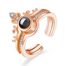 Регулируемые Роскошные циркониевые обручальные Открытые Кольца для женщин, женские обручальные кольца, дамское кольцо на палец, ювелирные украшения, подарок на 100 языков 2024 - купить недорого