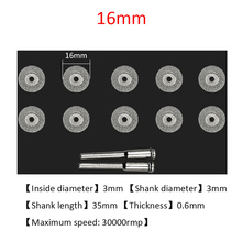10 шт. 16 мм алмазные дисковые пилы режущие диски с 2 шт. соединительные наконечники для мини дрели Dremel роторный инструмент 2024 - купить недорого