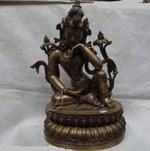 xd 001378 Tibet Pure Bronze Copper Gild Rest Meditation Bodhisattva Kwan-Yin Buddha Statue 2024 - buy cheap