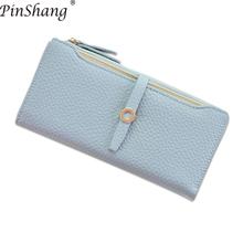 PinShang Women Handbag PU Leather Purse Ladies Long Drawstring Hasp Clutch Wallet Girl Two Fold Card Holder Bags for Women ZK40 2024 - buy cheap
