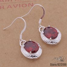 AE245  silver earrings ,silver plated  fashion jewelry , fiery earring inlaid red stone /eukanlra ggwaoyda 2024 - buy cheap