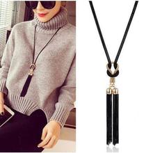 Luxury Black Tassel Pendant Gold Necklace Long For Women Exquisite  Sweater  Chain Necklace Delicate Necklaces & Pendants gifts 2024 - buy cheap