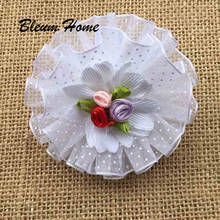 Bleum Home 2pcs New white Rose Dots Flower Floral Three-color buds Head Hair Top Elastic Scrunchie Band elegant headbands 2024 - buy cheap