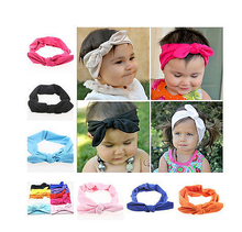 Citgeett Cute Baby Girls Kids DIY Rabbit Ear Turban Knot Headband Hair Band Head wrap Solid Color 2024 - buy cheap