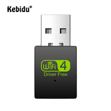 Kebidu-tarjeta de red inalámbrica, 300Mbps, 2,4G, controlador gratuito, Wifi, antena USB, para Windows XP, Vista, Linnux, Win 7, 8, Win 10 2024 - compra barato
