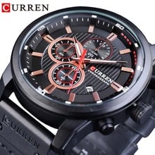 CURREN 2018 Sport Racing Series Black Watches Date Display Genuine Leather Luminous Hands Men's Quartz Watches Top Brand Luxury 2024 - buy cheap