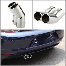 Car Tail Pipes Replacement Car Style Dual Pipe Stainless Steel Exhaust Tail Pipes Muffler Tips for VW Golf 4 Bora Jetta 2024 - buy cheap