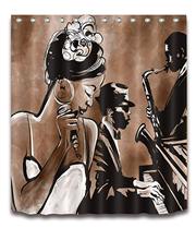 Afro American Woman Singing Shower Curtain for Shower Stall by Afrocentric Black Art Bathroom Decorations 2024 - buy cheap