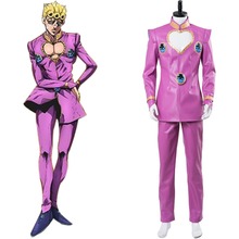Jojo bizarro aventura vento dourado giorno giovanna cosplay traje terno rosa uniforme halloween carnaval trajes 2024 - compre barato