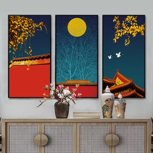 Chinese style Golden Moon Imperial Palace Modern Pictures Painting red wall art poster Print Canvas for Living Room Home Decor 2024 - buy cheap