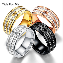 new arrival zircon crystal rings for women & men engagement wedding bands ring gold black color couple fashion Jewelry gifts 2024 - buy cheap