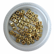 Cuentas de caracteres individuales en inglés, 6x6MM, gran agujero, Color dorado, espaciador de joyería del alfabeto de plástico, cuentas de impresión inicial Y, 300 Uds. 2024 - compra barato