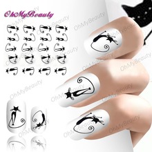 2 sheet Kitty Cat Nail Water Decals Half Wraps French Manicure Water Transfer Nail Stickers 2024 - buy cheap