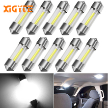 XIGYTE 10pcs C5W Festoon 41mm 39mm 36mm 31mm Car LED Glass Bulb Clear Vision Reading Lights COB Chips Interior 12V 6000K White 2024 - buy cheap