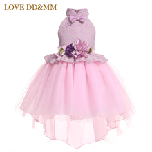 LOVE DD&MM Girls Dresses 2022 Summer New Children's Clothing Girls Sweet Flowers Belt Mesh Yarn Stitching Bow Tuxedo Dress 2024 - buy cheap