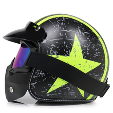 Casco de Moto rcycle retro 3, capacete Retro de cara abierta, para motocross, aprobado por DOT 2024 - compra barato